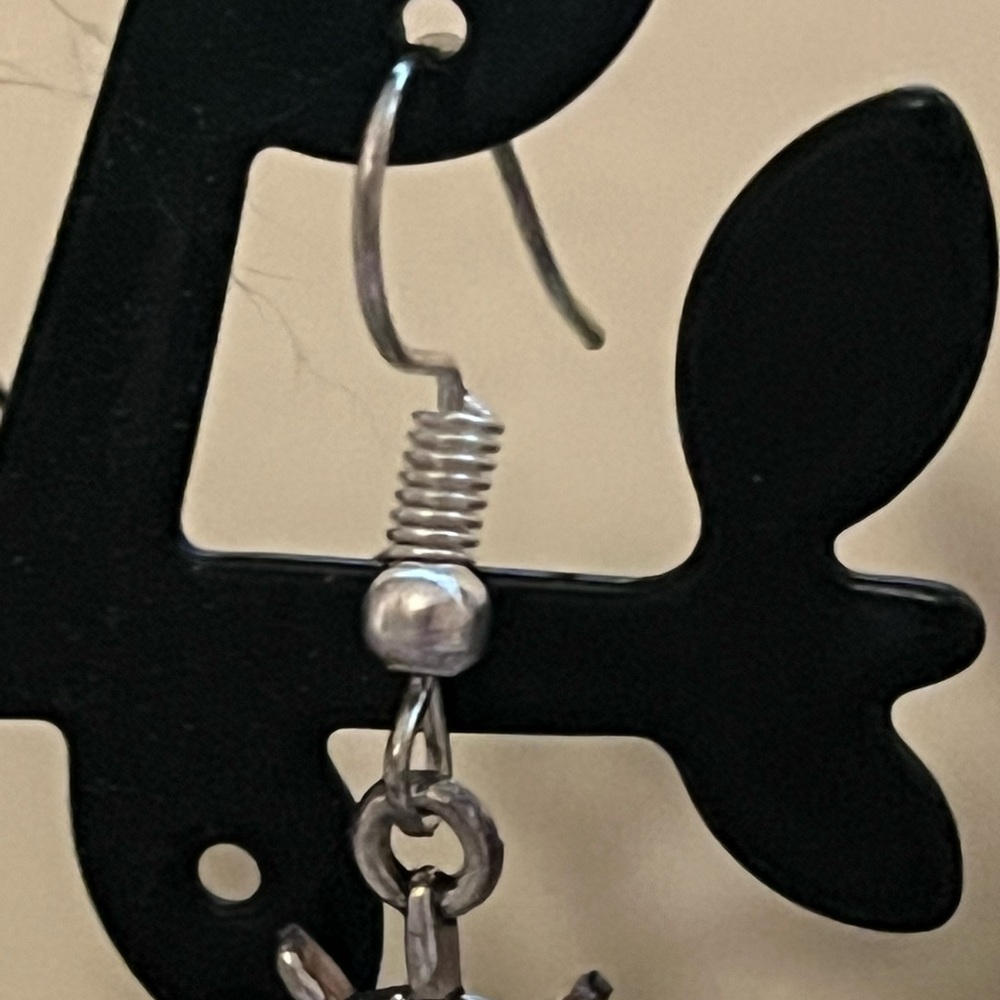 Silver sun and cloud earrings - Picture 3 of 4